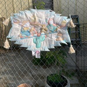 Vintage 1991 Red Calliope Puffy Nursery Wall Hanging Decor